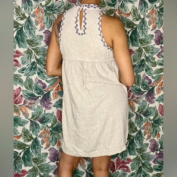 THML Tan Sleeveless Aztec Embroidered Mini Dress - Picture 3 of 3